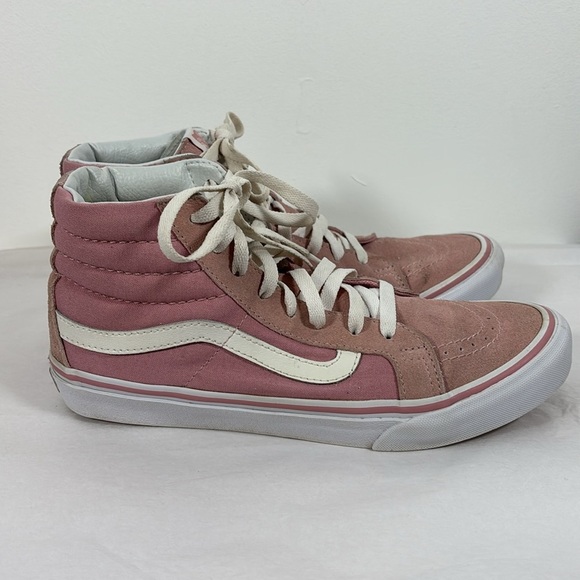 Vans Off The Wall Old Skool Sk8 Hi-Pig Shoes 9 Suede High Tops Pink Sneaker - Picture 8 of 8